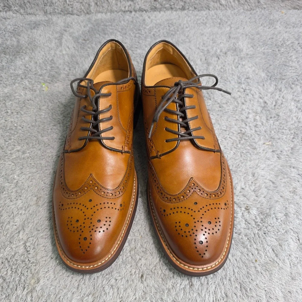 Florsheim Wingtip‎ Oxford Cognac Tan Leather Brogue Dress Shoes Mens 12 M NEW
